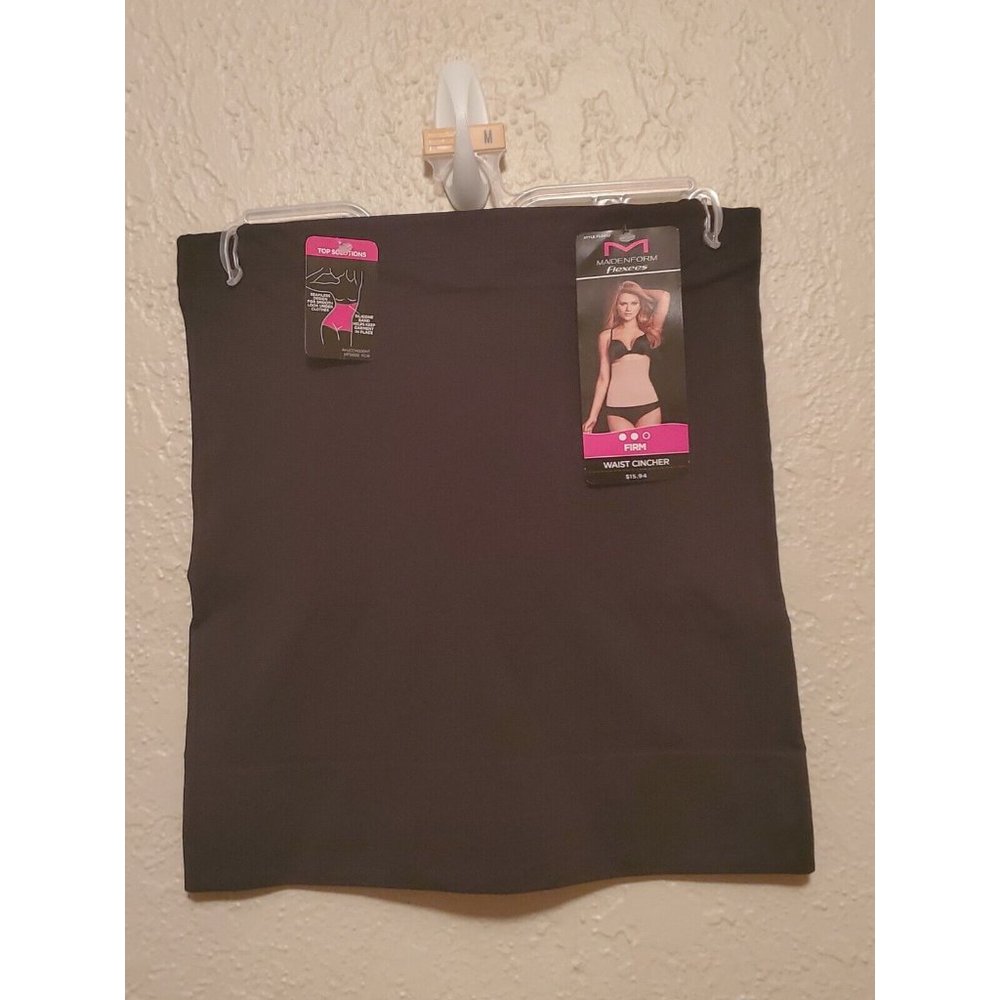 Maidenform Flexees Firm Control Seamless Shapewear Waist Cincher Black Medium